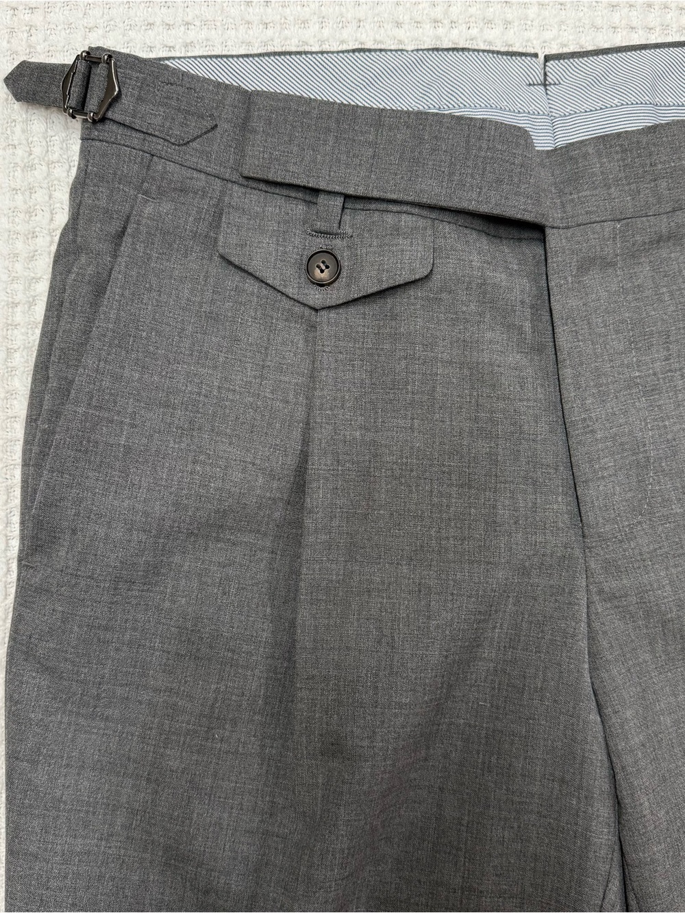 Men's Suit Supply Brentwood Charcoal Dress Trousers - Picture 3 of 7